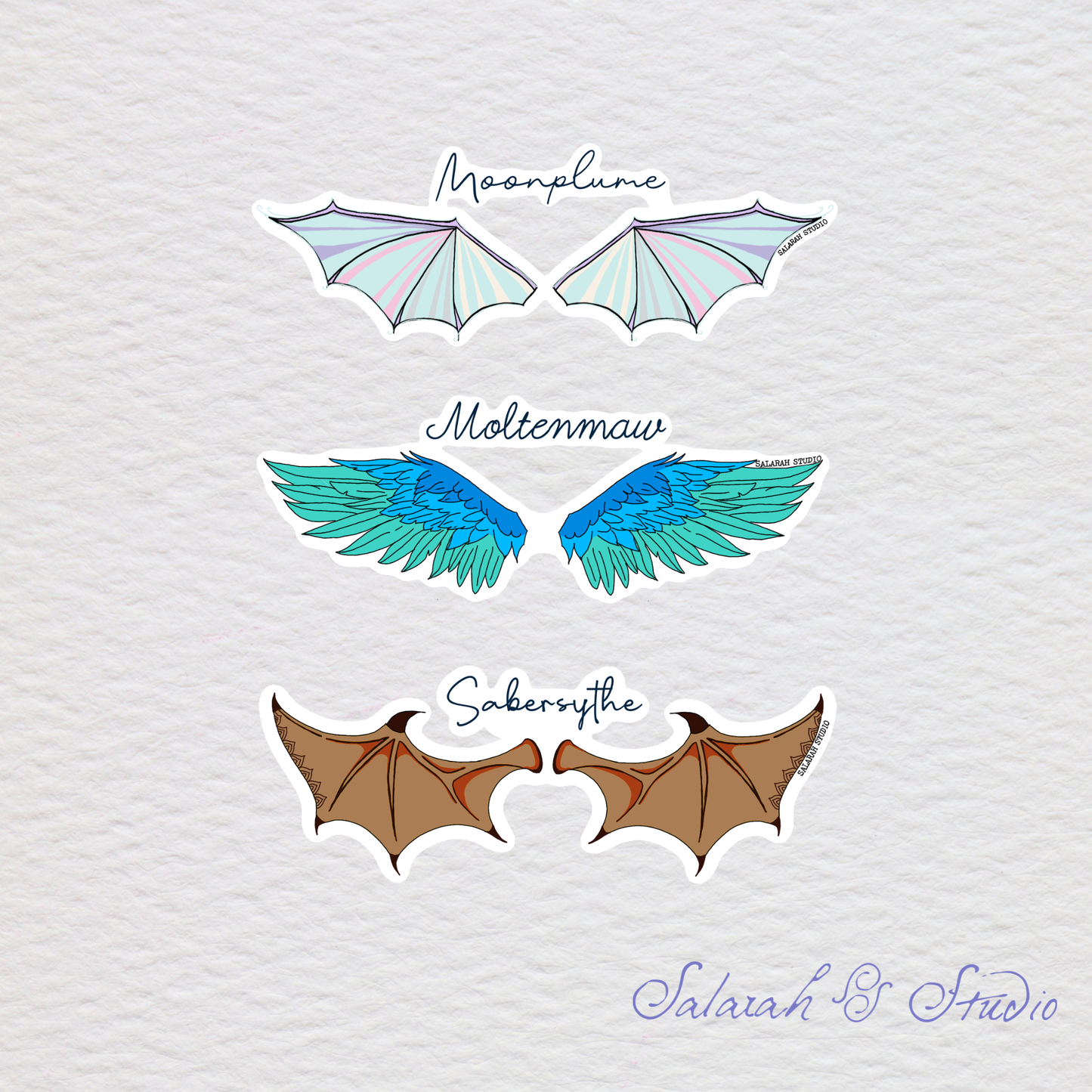 Moonplume Sabersythe Moltenmaw (Set of 3) - When The Moon Hatched Stickers