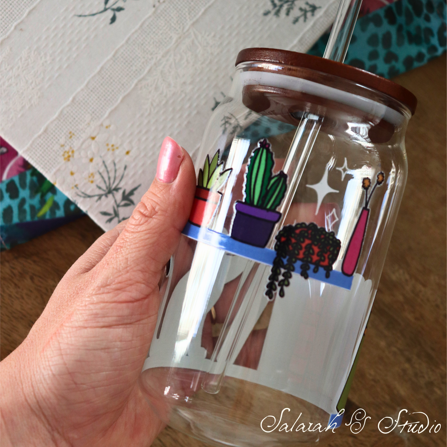 Pawsitively Booked - Glass Tumbler with Straw (500ml)