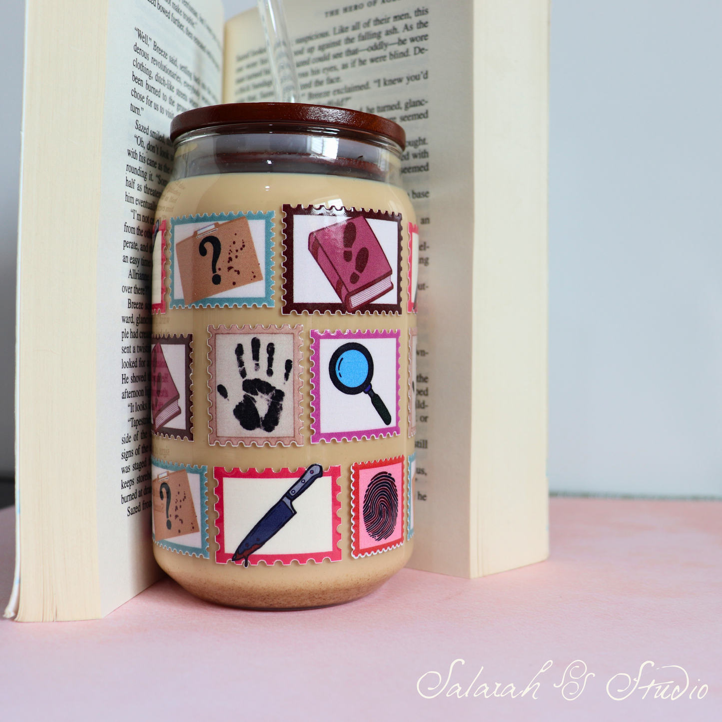 Mystery Thriller - Glass Tumbler with Straw (500ml)