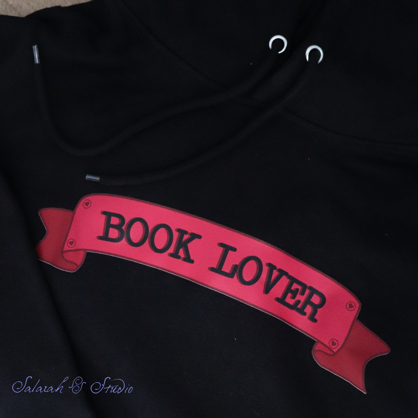 Hoodie | ‘Book Lover’ | Cosy Reader Gift | Black