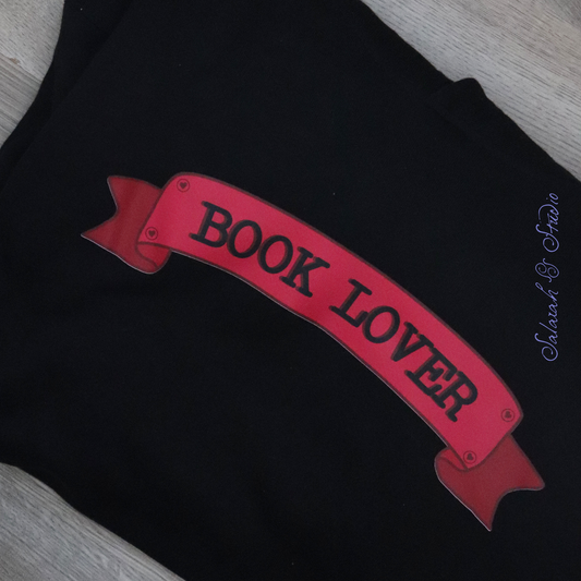 Sweatshirt | ‘Book Lover’ | Cosy Reader Gift | Black