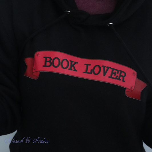 Hoodie | ‘Book Lover’ | Cosy Reader Gift | Black
