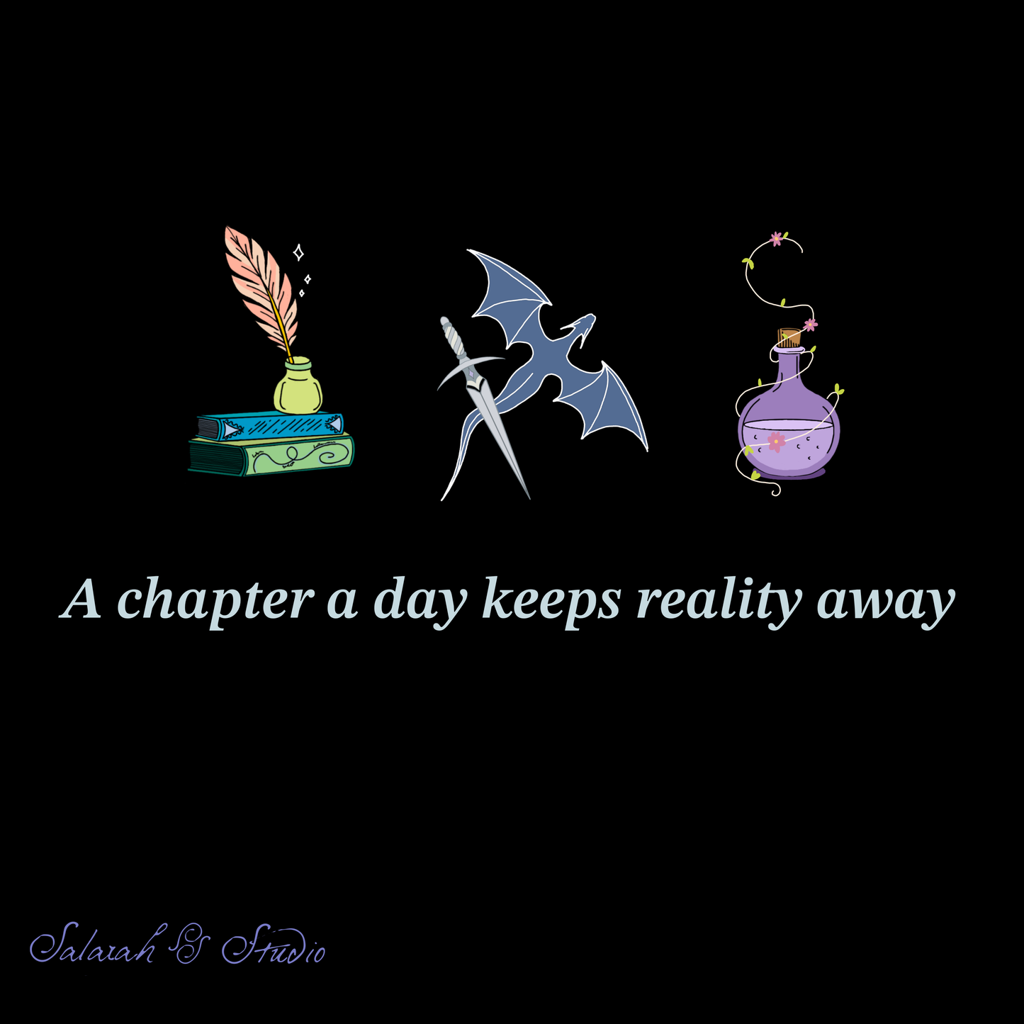 ‘A Chapter a Day Keeps Reality Away’ Hoodie | Fantasy Book Lover Gift | 3 Colours