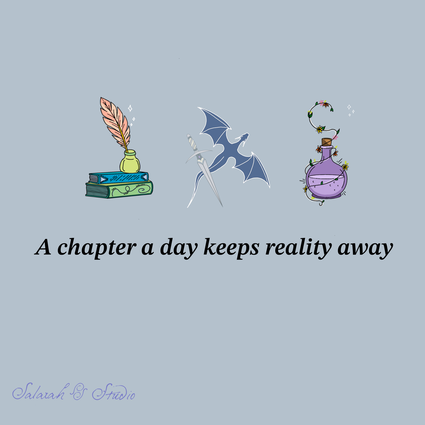 ‘A Chapter a Day Keeps Reality Away’ Hoodie | Fantasy Book Lover Gift | 3 Colours