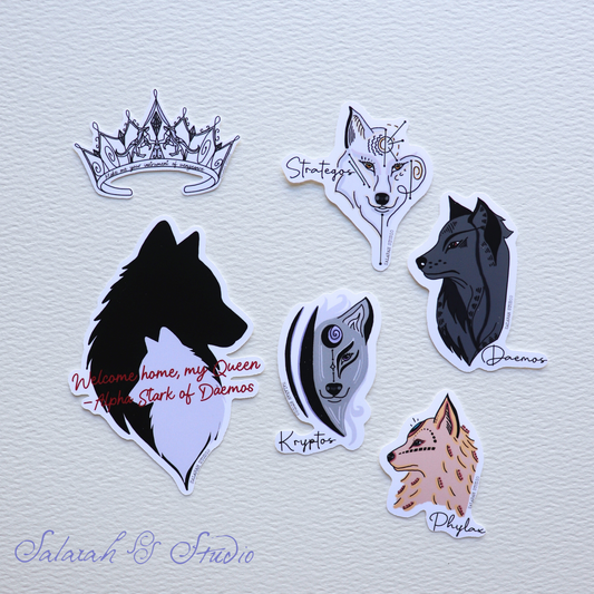 The Dire Bound Sticker Pack (6pc) – Glossy, Matte & Holographic Vinyl
