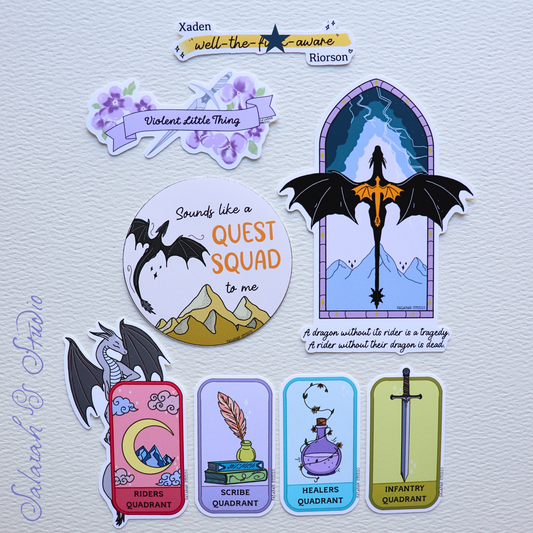 The Fourth Wing Sticker Pack (8pc) – Glossy, Matte & Holographic Vinyl