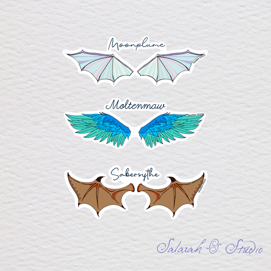 Moonplume Sabersythe Moltenmaw (Set of 3) - When The Moon Hatched Stickers