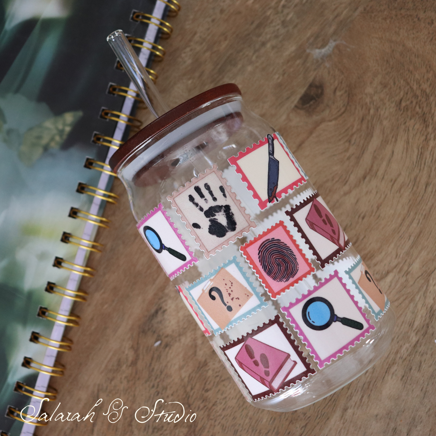 Mystery Thriller - Glass Tumbler with Straw (500ml)